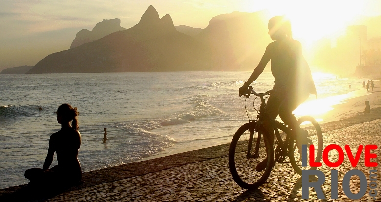 biking along the beach of Ipanema